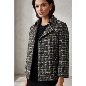 NEW w/ TAGS Talbots Black Gold Cotton Wool Tweed Women's Jacket Blazer Size 6